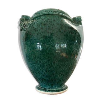 Vase en grès à corps conique et panse ovoïde