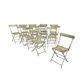 Ensemble de 14 chaises de jardin bistrot vintage