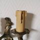 Pair of wall lights, classic style, LouisXV, gold metal, bronze or brass, candle holder effect