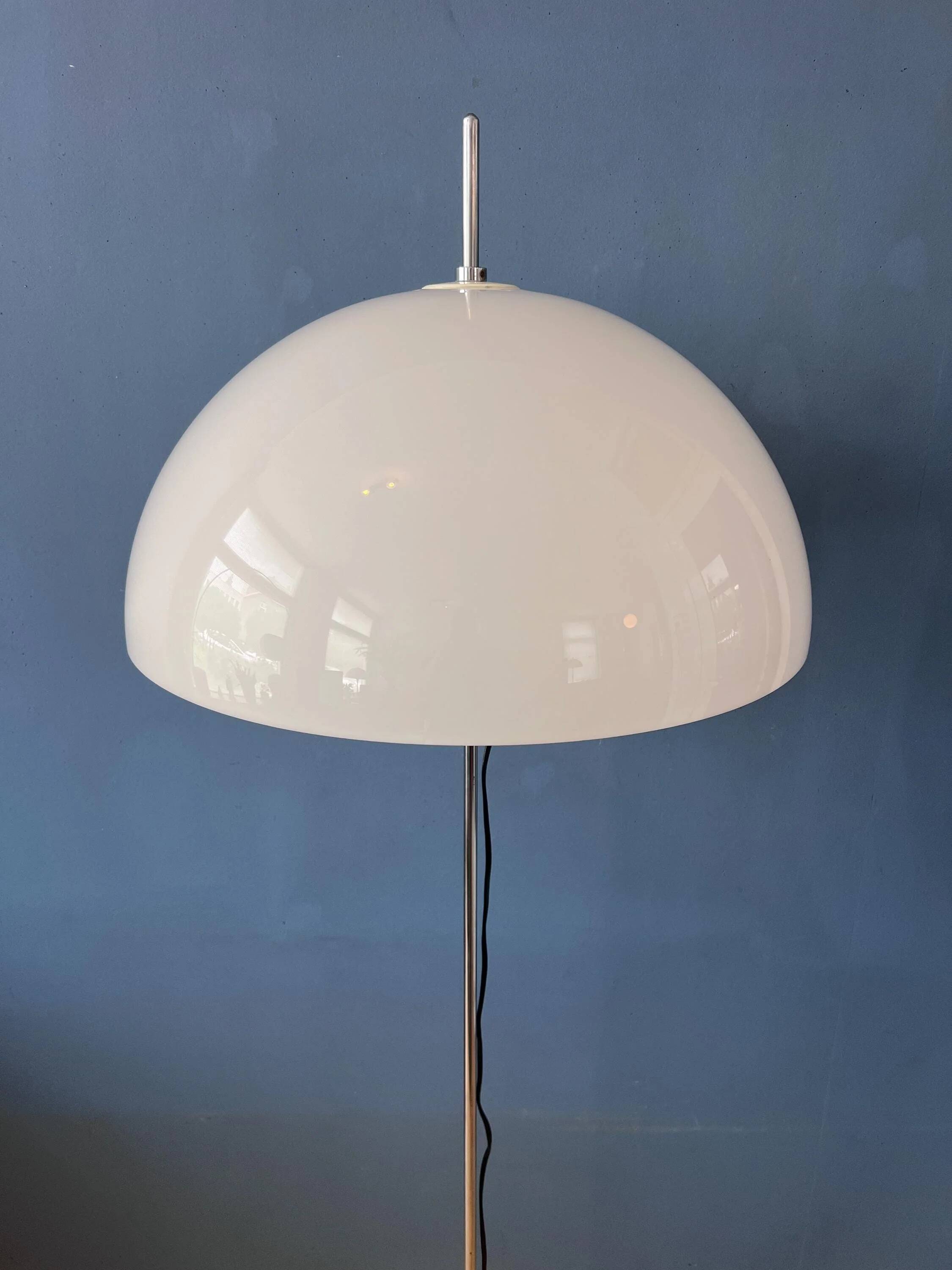 Vintage GEPO Space Age mushroom floor lamp, white acrylic glass shade.