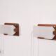 Paire d'appliques vintage scandinave en teck et acrylique