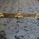 Coat rack wood 3 hooks cast iron metal gilded patinated deco dp 1122306