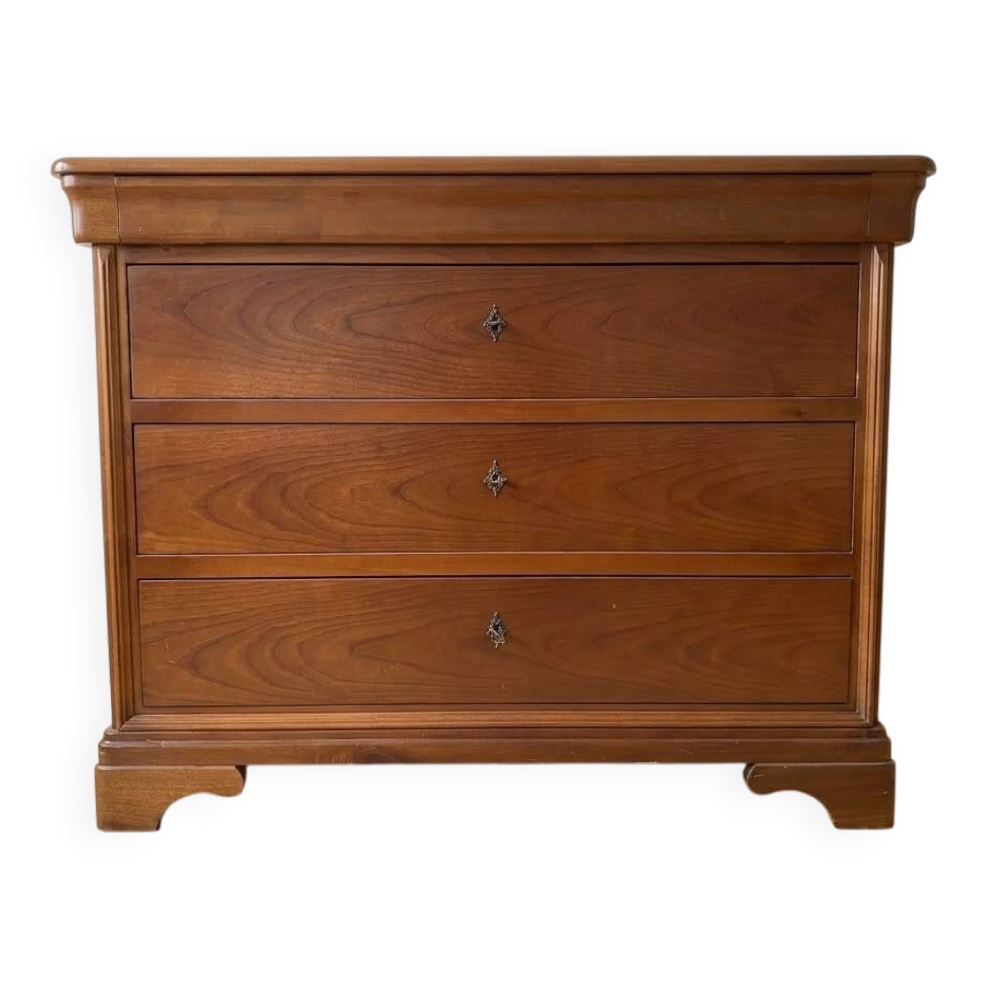 Antique solid wood chest of drawers with a secret drawer.