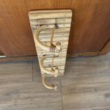 Vintage rattan coat rack
