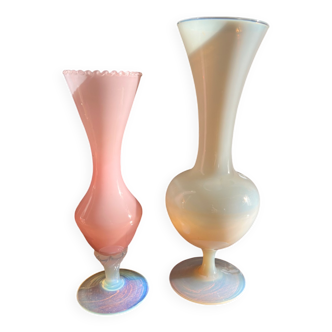 2 vases en opaline