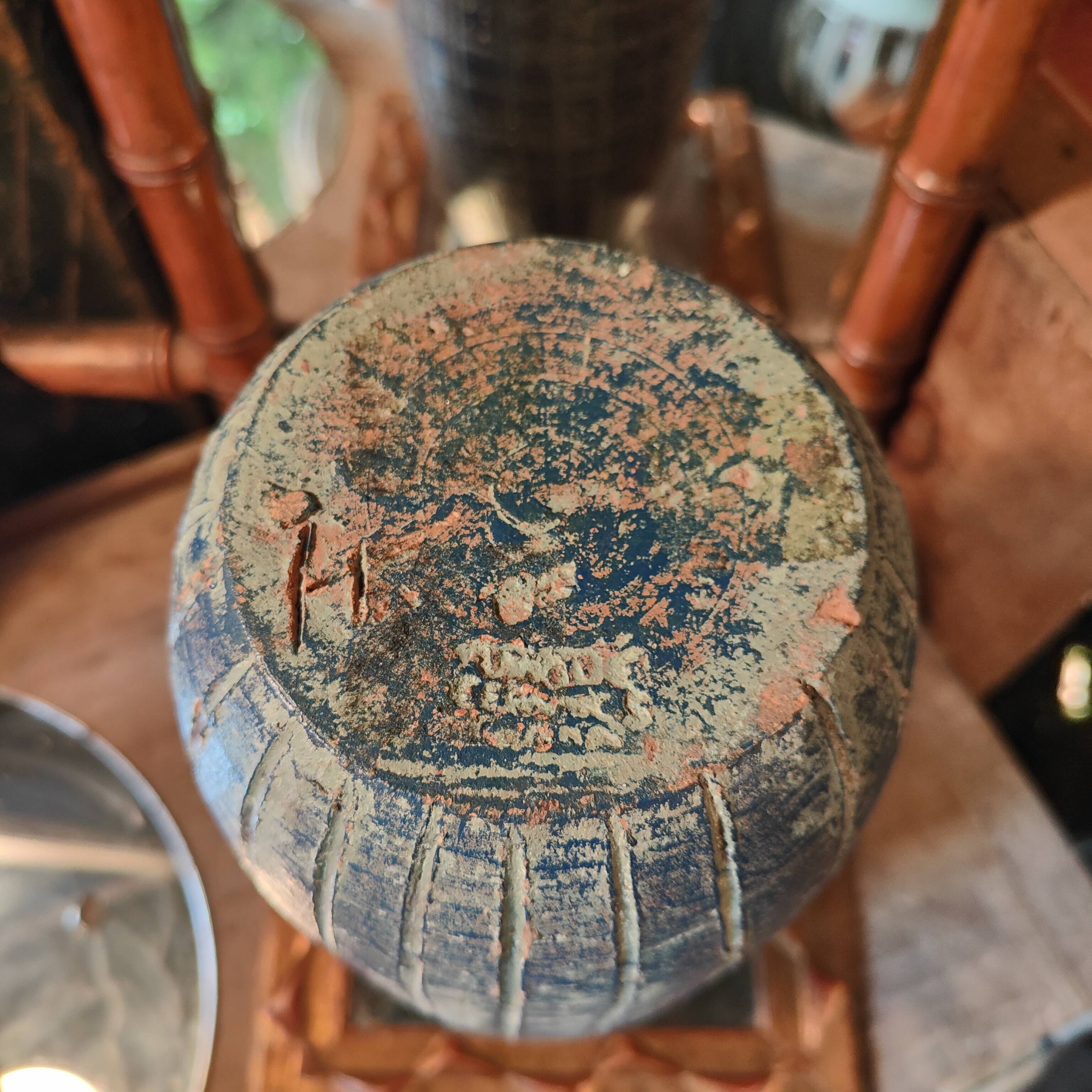 Vase céramique bleu