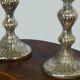 Pair of candle holders in eglomerized glass