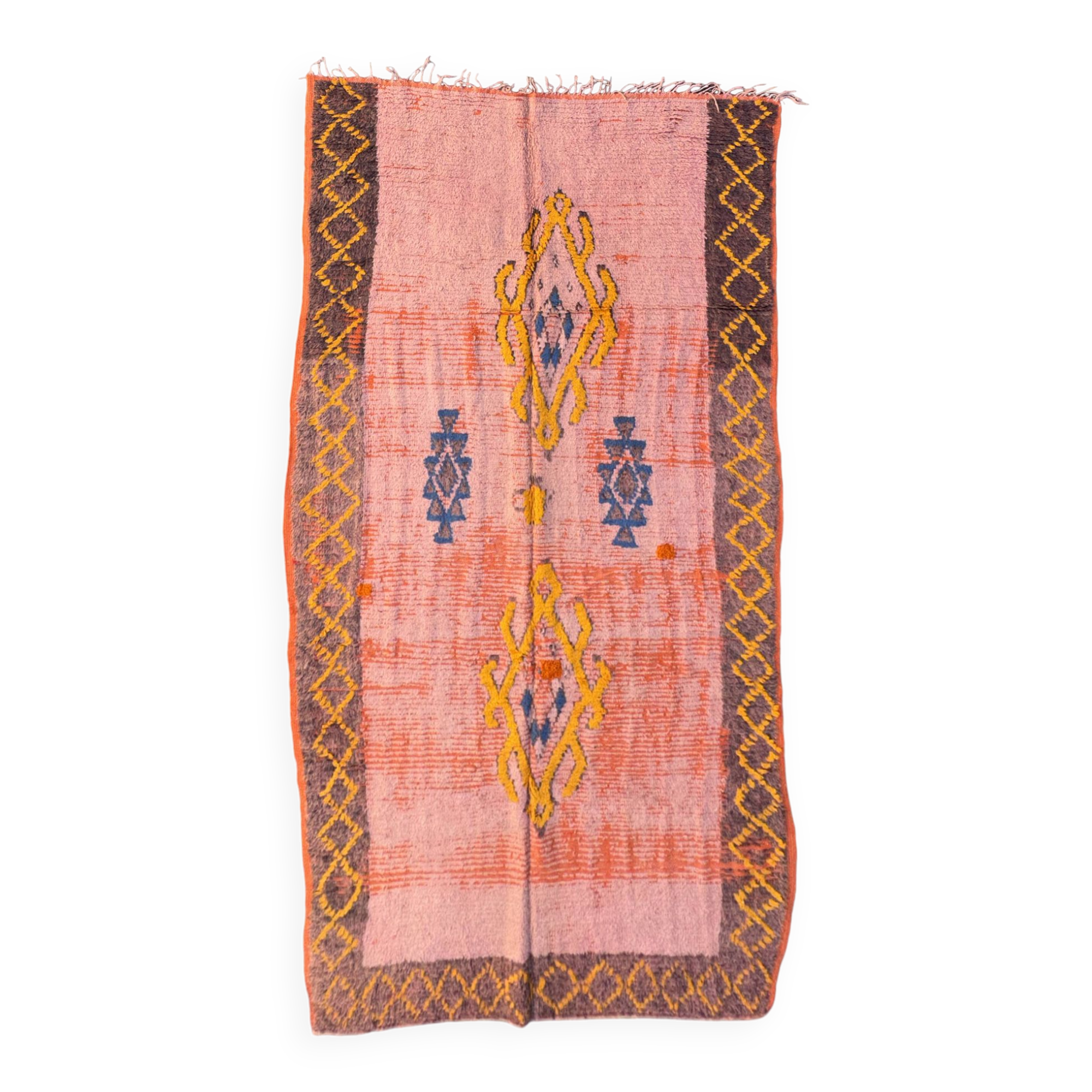 Tapis Marocain Boujad orange - 146 x 283 cm
