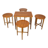 Table pliante et tabourets restaurés du milieu du siècle par Poul Hundevad, Danemark, années 1960