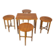 Restored mid-century folding table and stools by Poul Hundevad, Denmark, 1960s