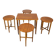 Restored mid-century folding table and stools by Poul Hundevad, Denmark, 1960s