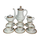 Complete coffee service for 6 people, Giraud Limoges lotus-shaped porcelain C749