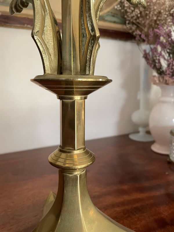 Chandelier tripode en laiton massif