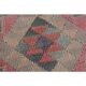 1970s Vintage Turkish Handmade Wool & Cotton Pink Runner Rug