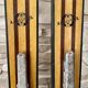 Vintage wooden Rossignol Hickory ski pair