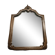 Antique shaped mirror, wood and bronze