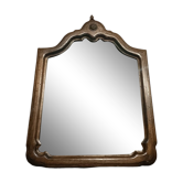 Antique shaped mirror, wood and bronze