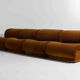 Modular sofa in rust brown velvet by Doimo, 1970s