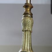 Lampadaire bronze et porcelaine bleue début XXème