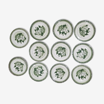 Set of 11 plates in Opaque Porcelain from Gien
