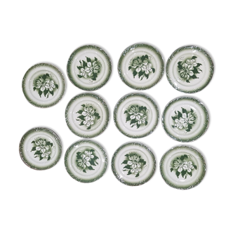 Set of 11 plates in Opaque Porcelain from Gien