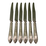 6 silver-plated dessert knives by SFAM and Rumèbe in the Louis XVI style from Narbonne.