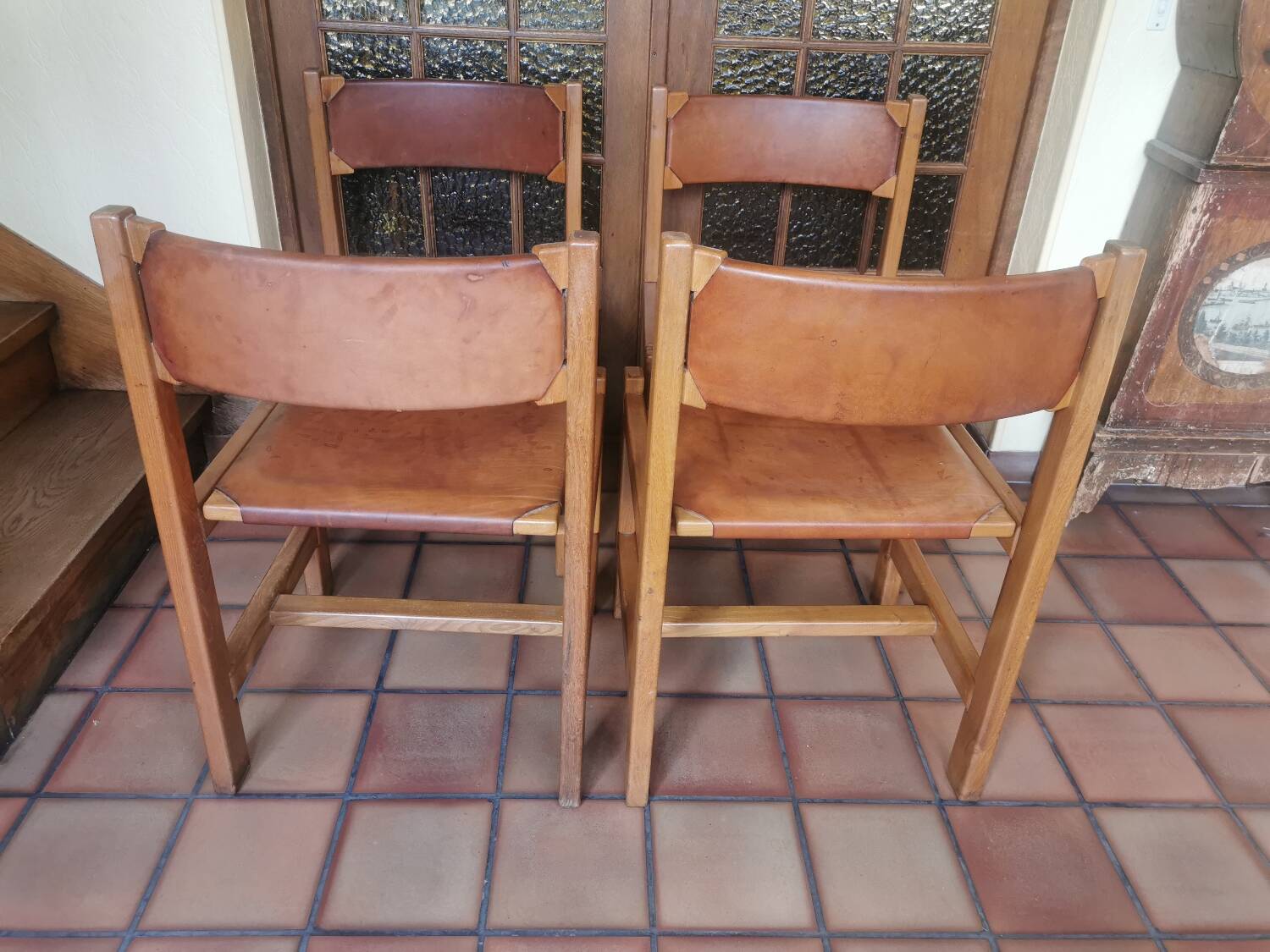Regain elm and leather chairs