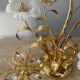 Vintage brass lamp with glass paste flower