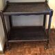 Serving cart, rolling table, side table, 1950s solid wood stained black