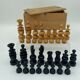 Wooden chess set turns 1920 32 pieces box