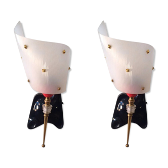 Pair of rockabilly vintage wall sconces