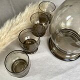 Carafe en verre fumé avec ses 4 verres