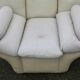 Pair of leather “space age” armchairs. Cream colour". Circa 1970.