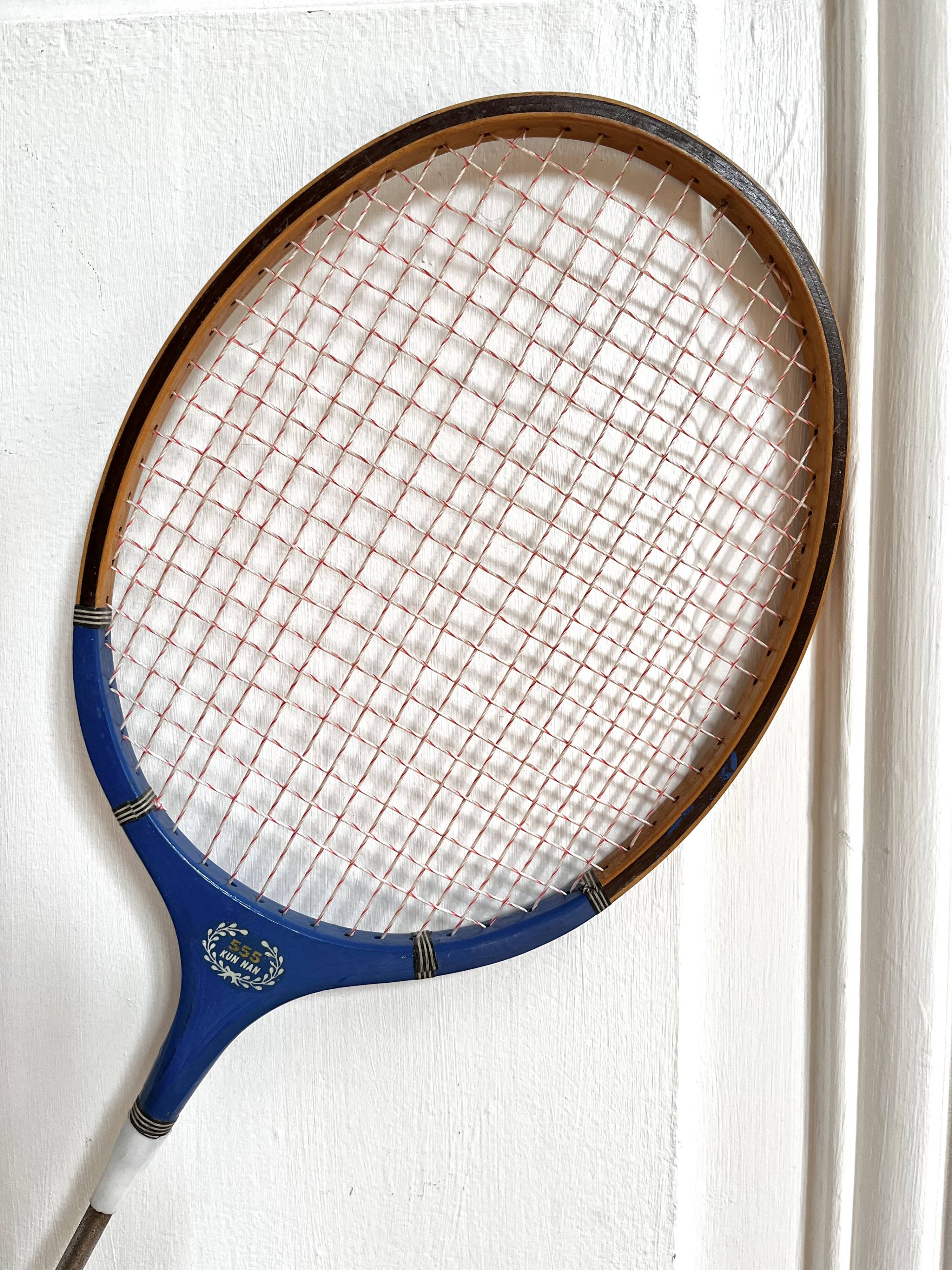 Vintage wooden badminton rackets
