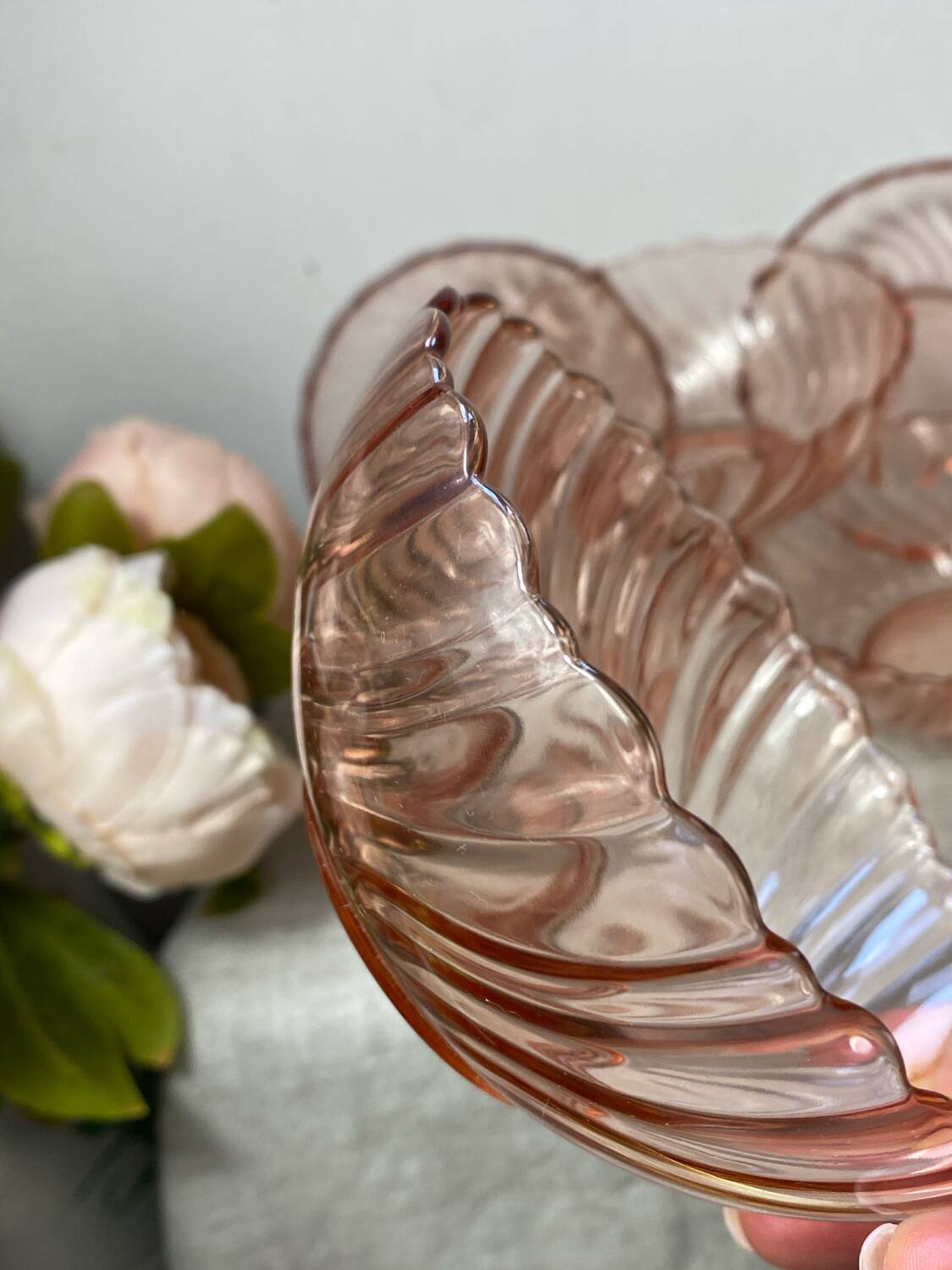 Six coupelles Arcoroc modèle Rosaline en verre rose