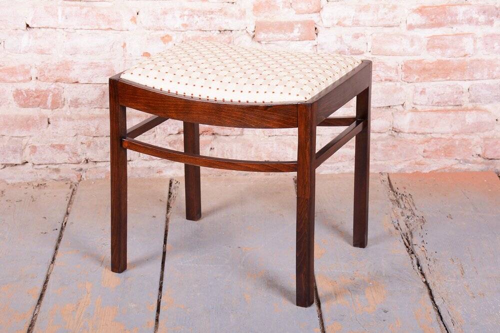 Art Deco Stool in Beech, Czech, 1920s