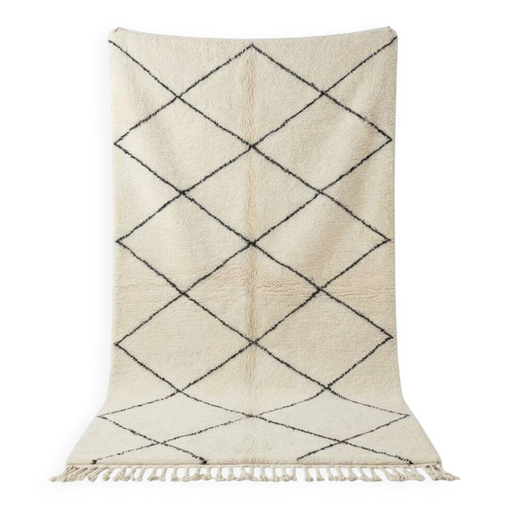 Tapis Marocain blanc à losanges classique