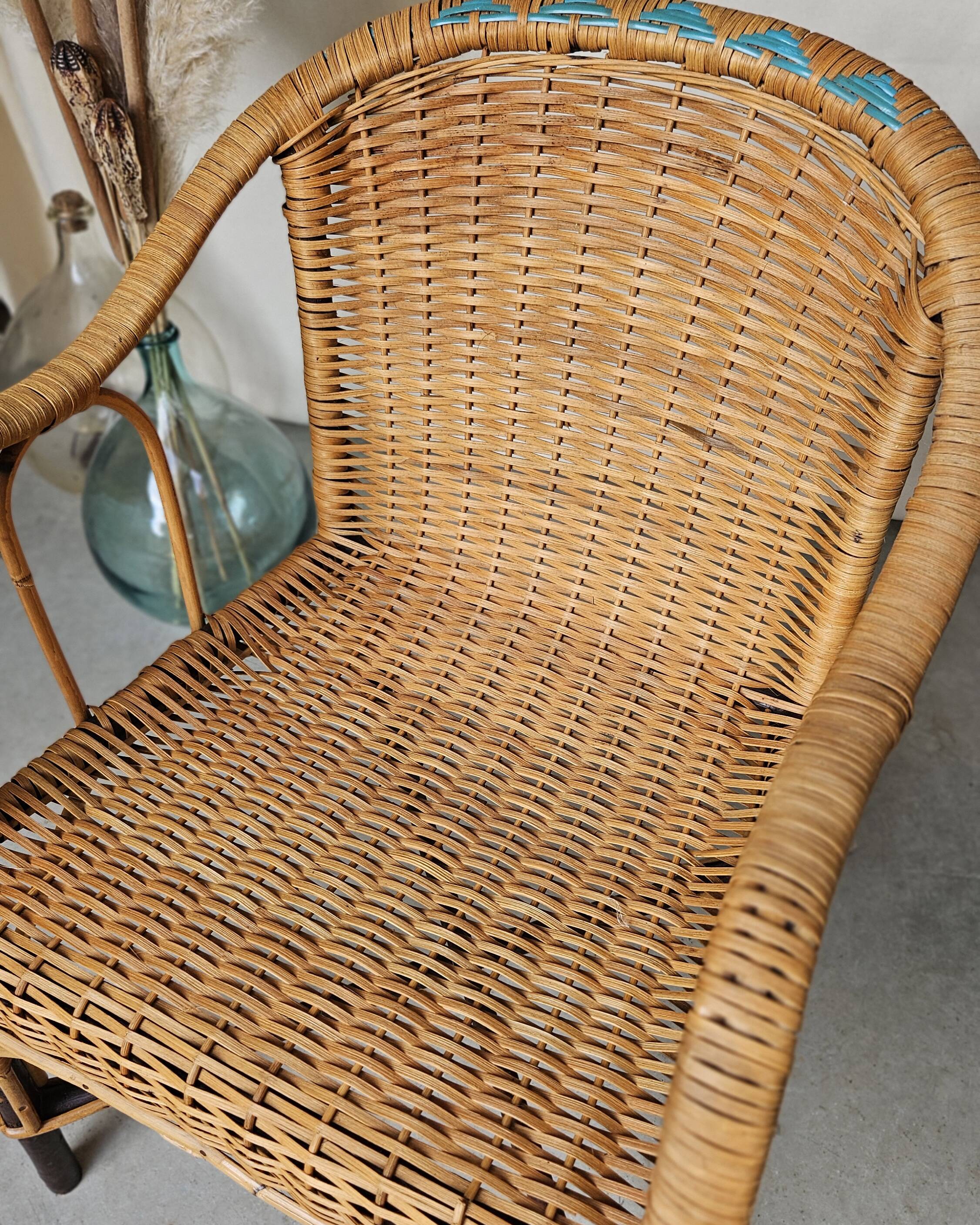 Vintage rattan armchair