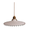 Scalloped/pleated white opaline suspension