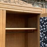Parisian art deco hotel wardrobe in solid raw oak 1930