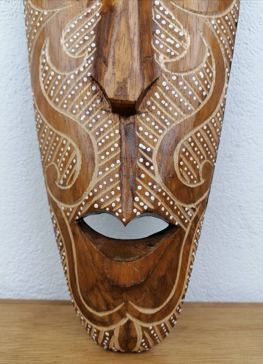 Hand carved wooden African tribal mask