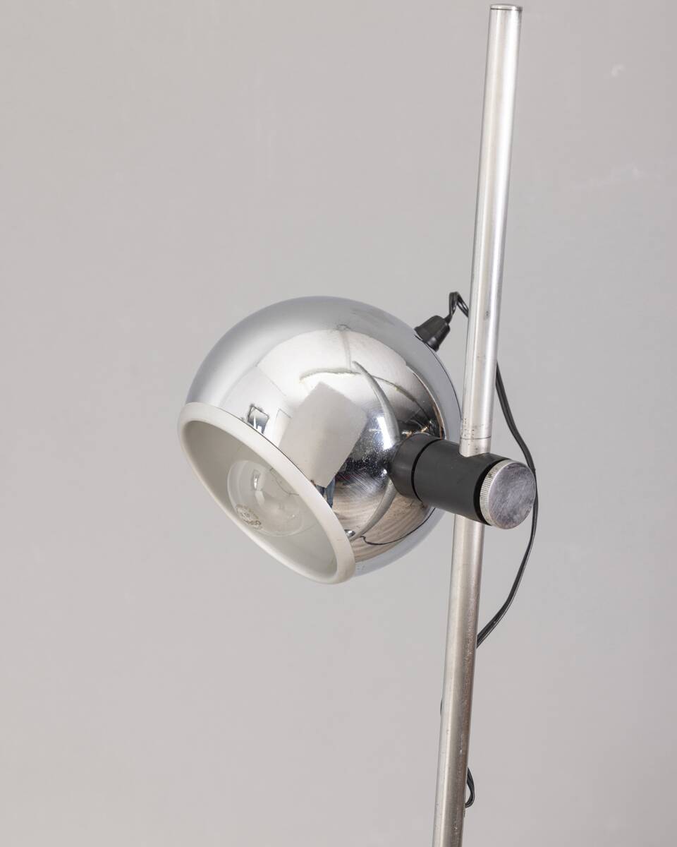 Lampadaire vintage années 70 en métal chromé design Goffredo Reggiani