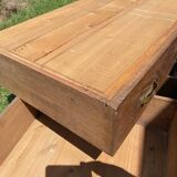 Meuble de métier, comptoir 3 tiroirs en chêne