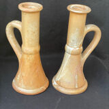 Pair of stoneware candlesticks 1970