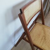 Vintage folding caning chair