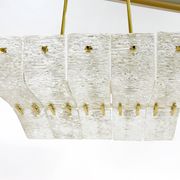 J.T. Kalmar enormous brass and textured glass chandelier, Austria, 1950s