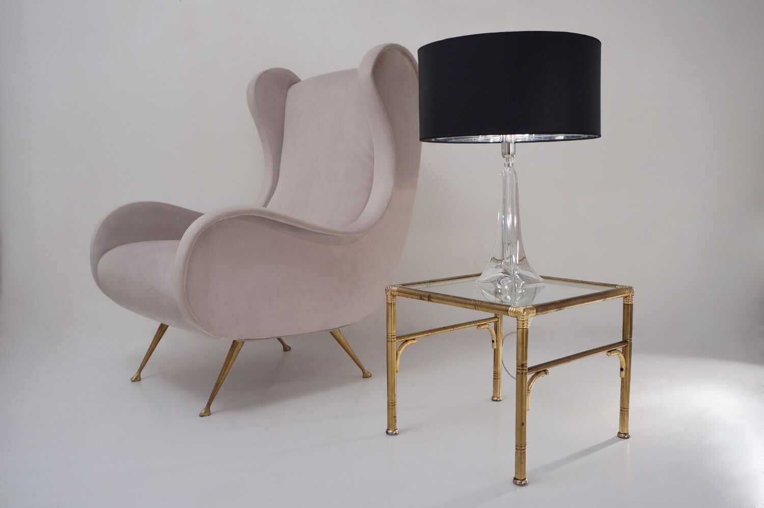 Lampe en cristal Saint Louis, signée, années 1950 environ, française