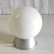 Table lamp in aluminum and white opaline globe – 50s/60s
