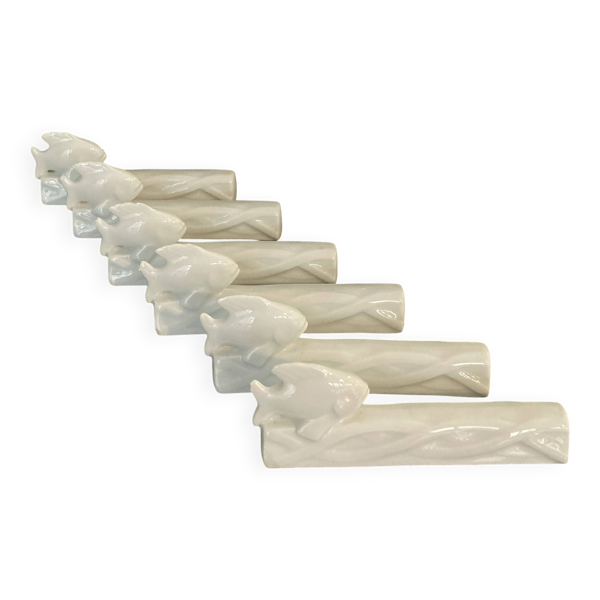 Set 6 porte couteaux porcelaine Poisson