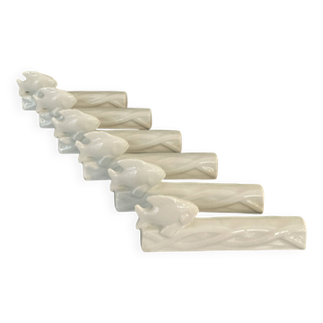 Set 6 porte couteaux porcelaine Poisson